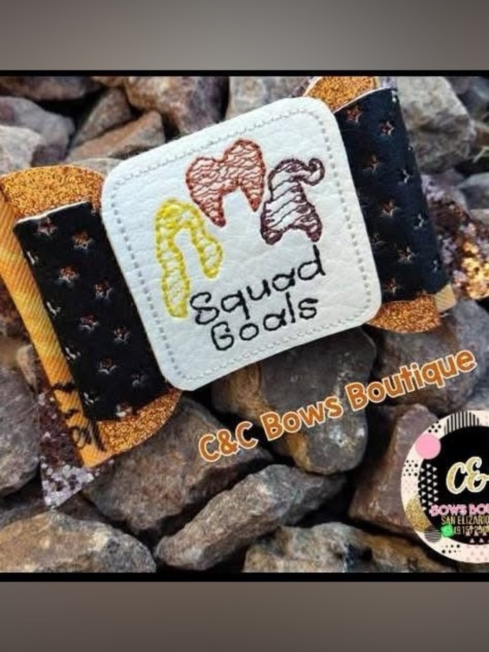 Handmade Hocus Pocus Squad Goals Hair Bow - Sanderson Sisters Halloween